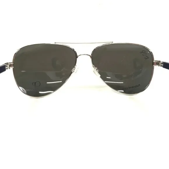 Op Ocean Pacific Sunglasses FAR OUT U SILVER Navy Blue Aviators Mirrored Lenses - Picture 10 of 15